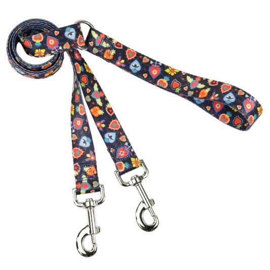 Gothic Hearts EarthStyle Double Connection Leash by 2 Hounds Design, sold through Sniff and Shift