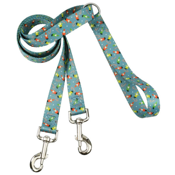 Jolly Gnomes EarthStyle Double Connection Leash by 2 Hounds Design, sold through Sniff and Shift