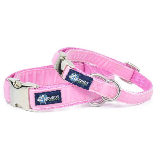 Light Pink Velvet Essential Martingale Dog Collar by 2 Hounds Design, sold through Sniff and Shift