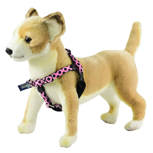 XXSmall Pink & Black Polkadots Freedom No-Pull Harness 13″-16″ Chest by 2 Hounds Design, sold through Sniff and Shift