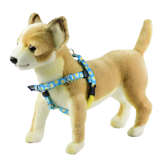 XXSmall Blue Daisy Freedom No-Pull Harness 13″-16″ Chest by 2 Hounds Design, sold through Sniff and Shift