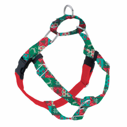 Christmas Patchwork EarthStyle Freedom No-Pull Dog Harness by 2 Hounds Design, sold through Sniff and Shift