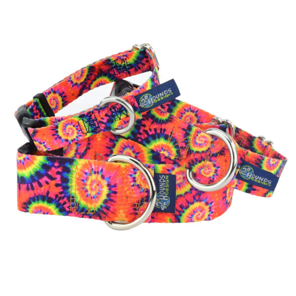 Classic Tie-Dye EarthStyle Martingale Dog Collar by 2 Hounds Design, sold through Sniff and Shift