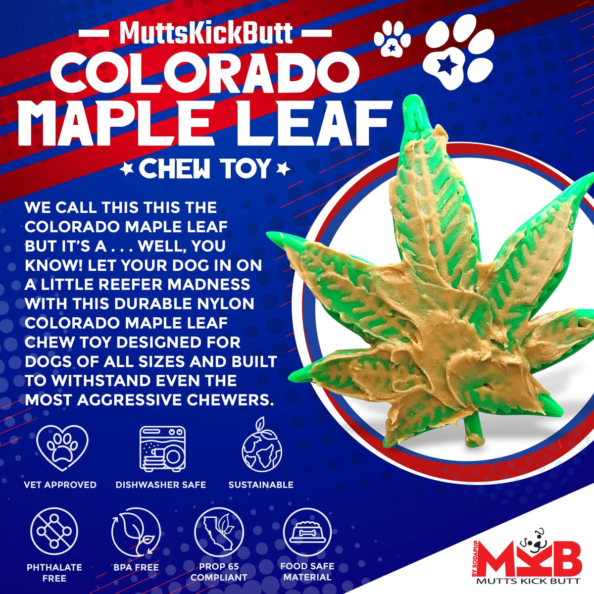 Colorado Maple Leaf Nylon Chew and Lick Toy
