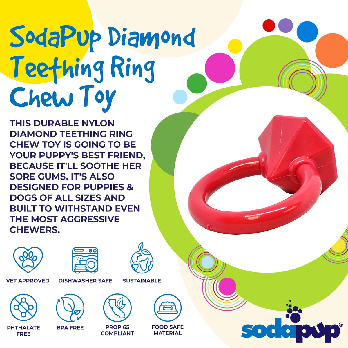 Diamond Ring Nylon Teething Ring for Puppies