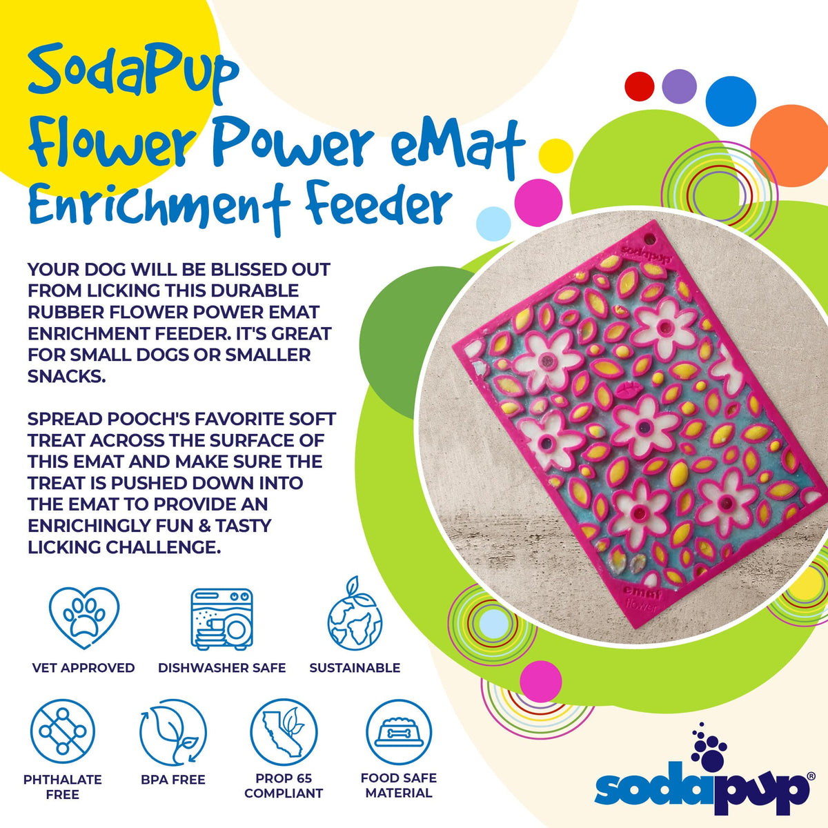 Flower Power eMat Lick Mat