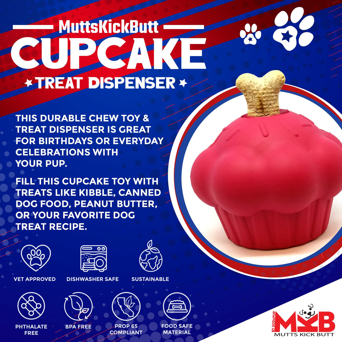 Cupcake eDispenser Chew Toy