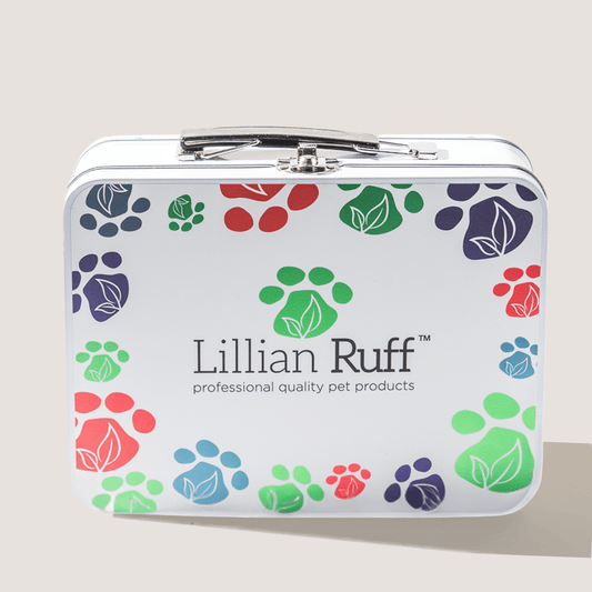 Premium Lunchbox set of eight travel size grooming bottles, Lillian Ruff, sold through Sniff and Shift