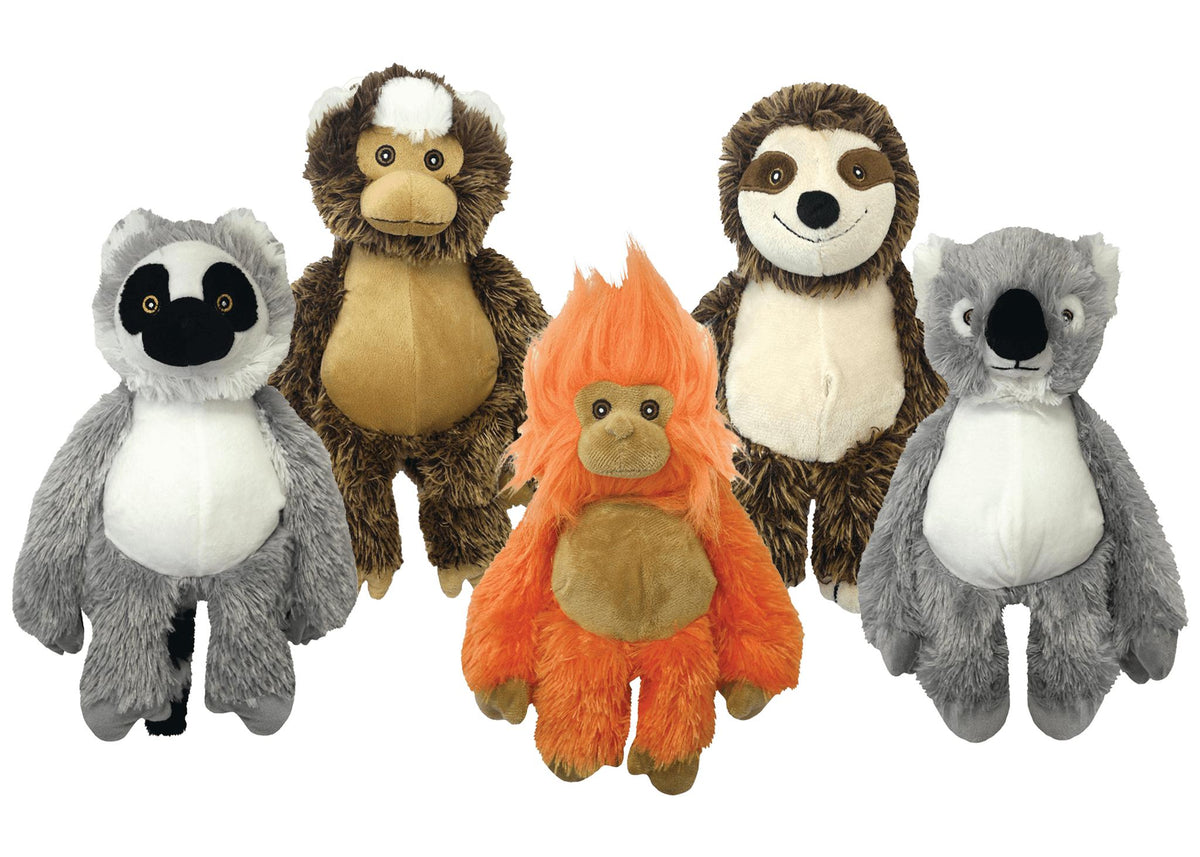 Multipet Bark Buddy Animals plush dog toy, 10 inch, assorted animal styles