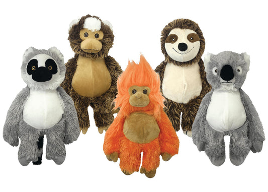 Multipet Bark Buddy Animals plush dog toy, 10 inch, assorted animal styles