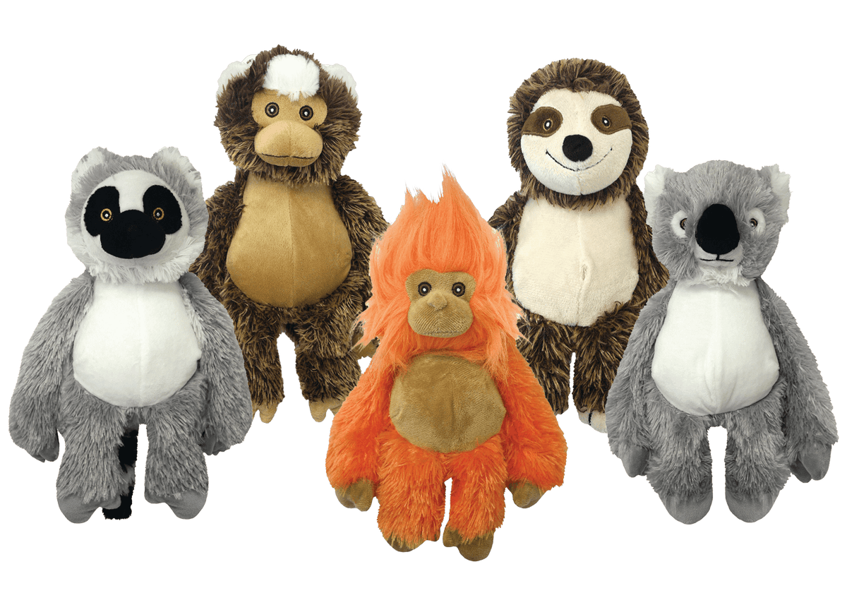 Multipet Bark Buddy Animals plush dog toy, 10 inch, assorted animal styles