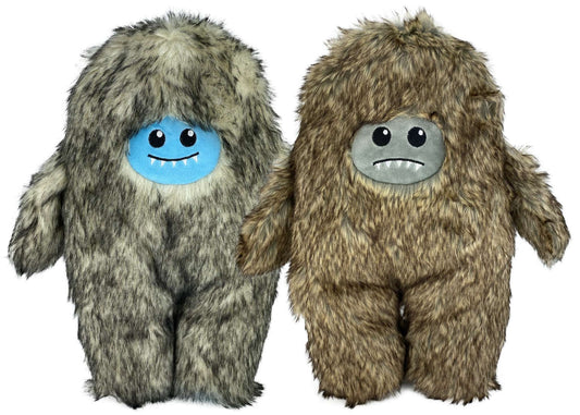 Multipet Yeti Betty plush dog toy, 10.5 inches, furry monster in assorted colors