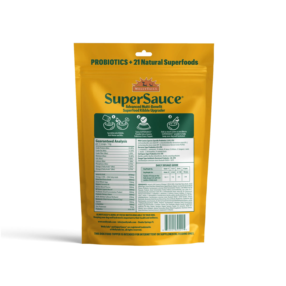 WellyTails SuperSauce Kibble Topper Powder, 12.7 oz