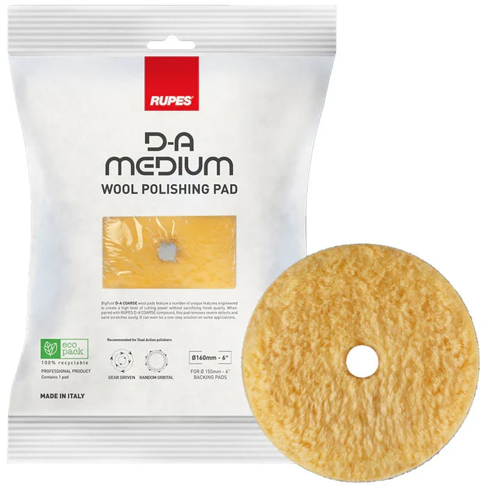 RUPES D-A Medium Wool Polishing Pad, 6" Yellow (9.NW160M)
