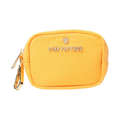Keaton Waste Bag Holder & Treat Pouch in yellow glitter, Pink Papyrus Co., sold through Sniff and Shift