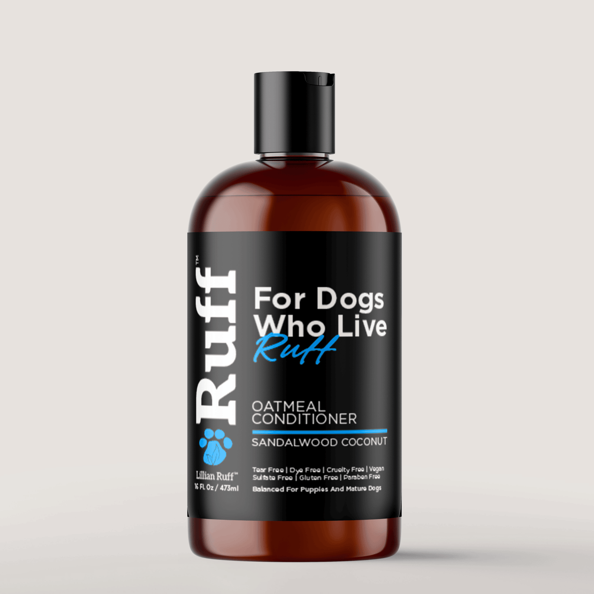 Sandalwood Coconut Oatmeal Conditioner, 16 oz bottle, Lillian Ruff, sold through Sniff and Shift