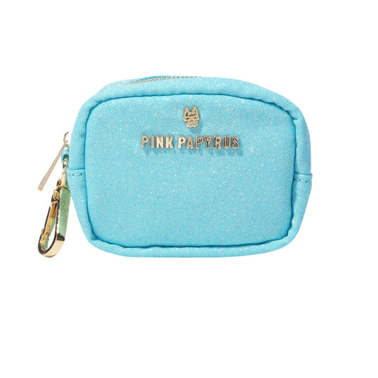 Dawson Waste Bag Holder & Treat Pouch in blue glitter, Pink Papyrus Co., sold through Sniff and Shift