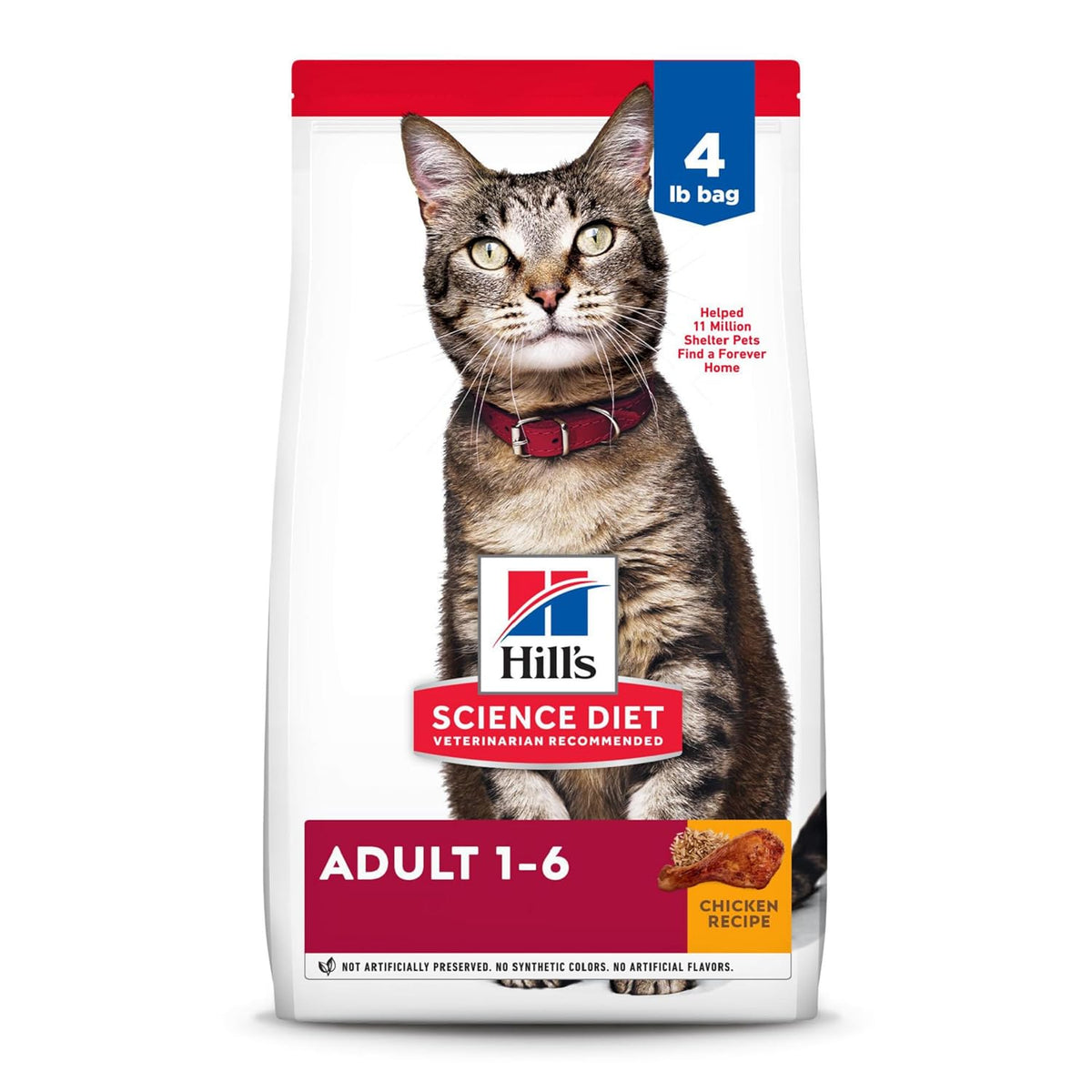 Hill's Science Diet Adult Chicken Recipe dry cat food bag, 4lb