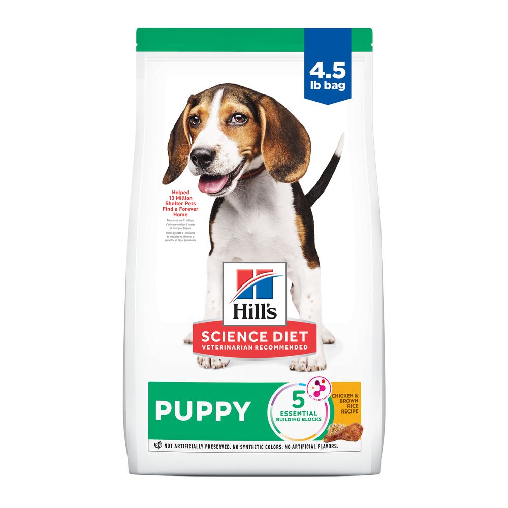 Bag of Hill's Science Diet Puppy Chicken and Brown Rice Recipe dry dog food