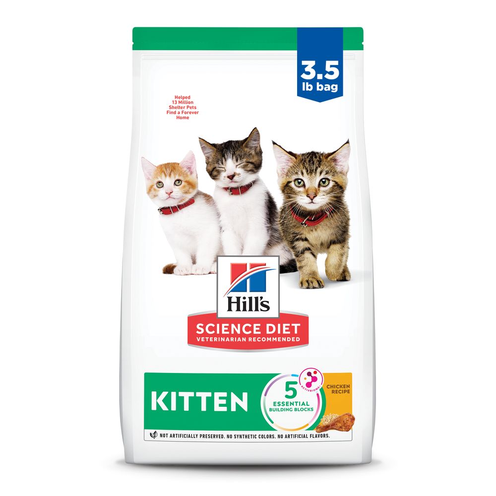 Hill's Science Diet Kitten Chicken Recipe dry cat food bag, 3.5lb