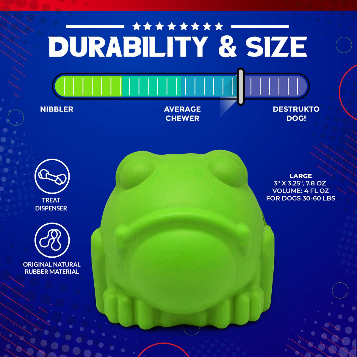 Bull Frog Chew Toy and Treat Dispenser