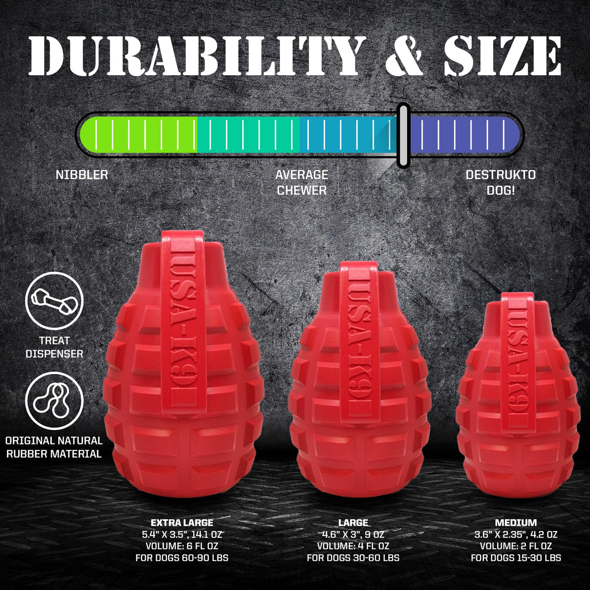 USA-K9 Grenade Rubber eDispenser Large