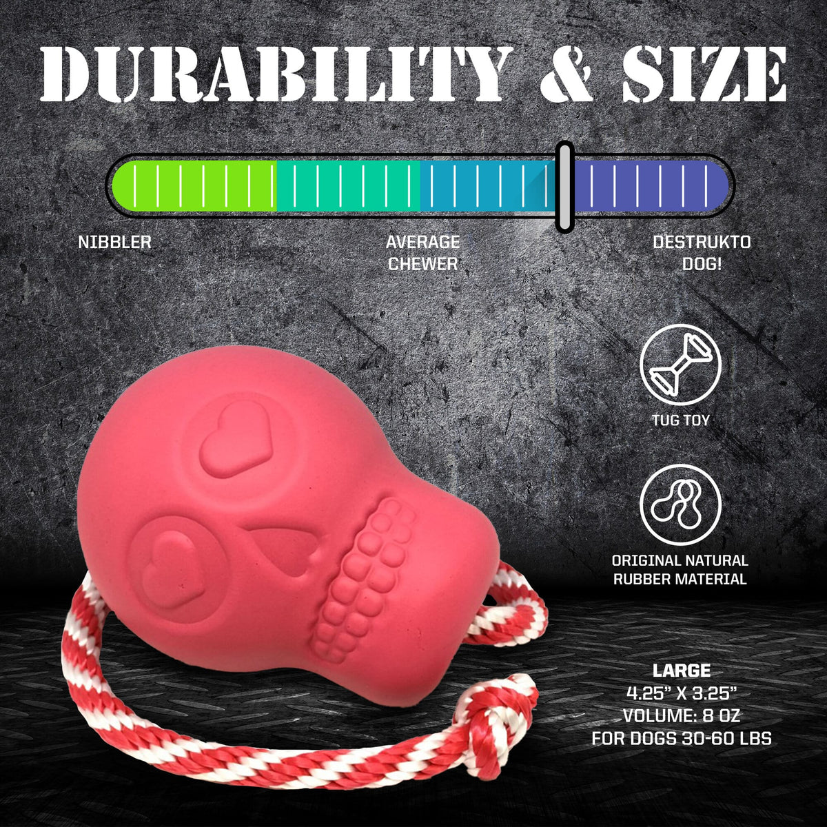 USA-K9 Skull Chew Toy and Treat Dispenser Large