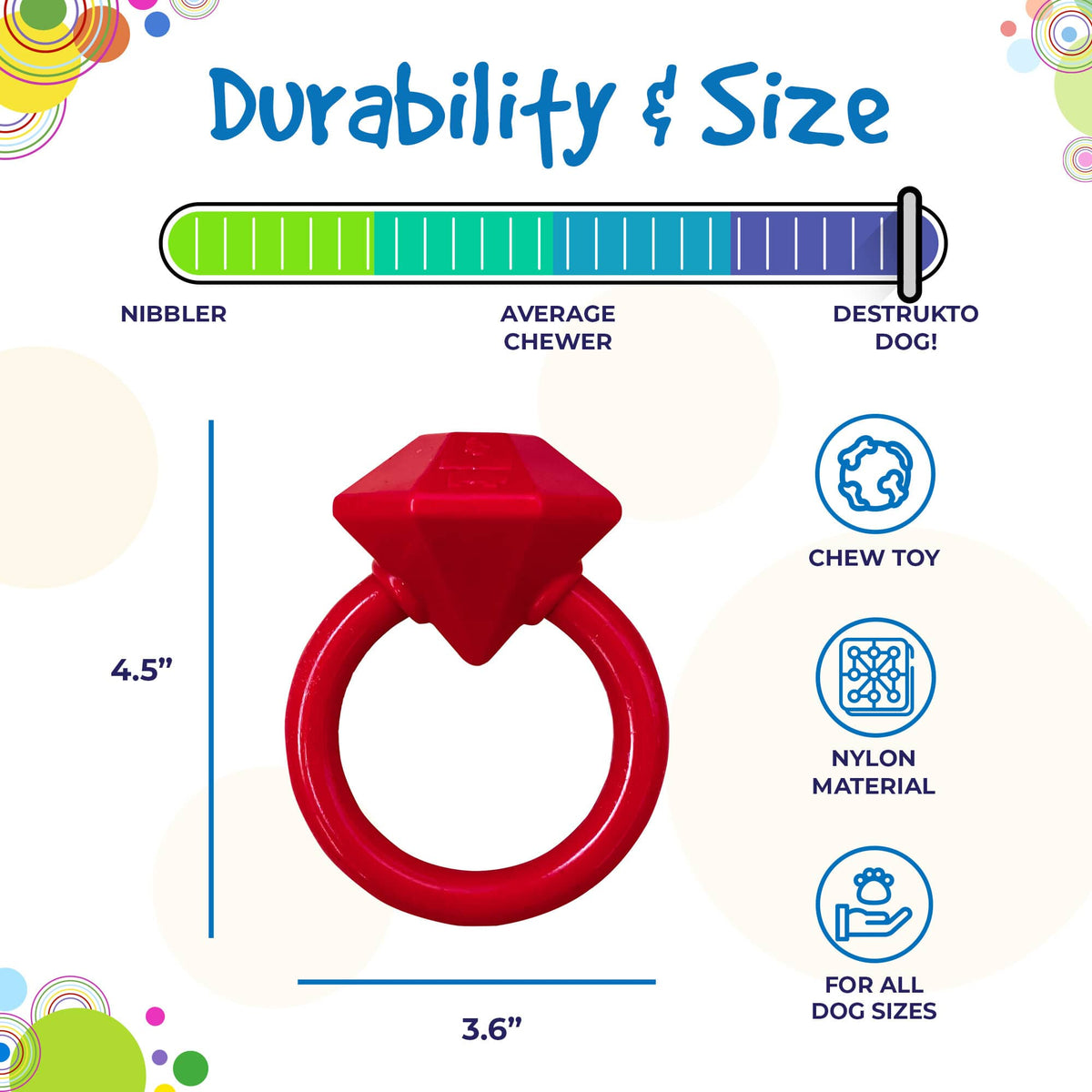 Diamond Ring Nylon Teething Ring for Puppies