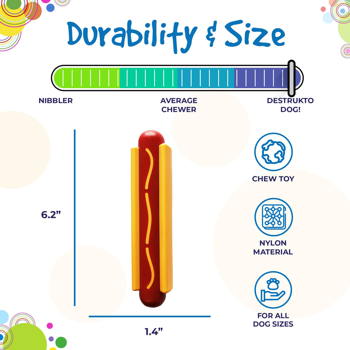 Hot Dog Nylon Chew Toy