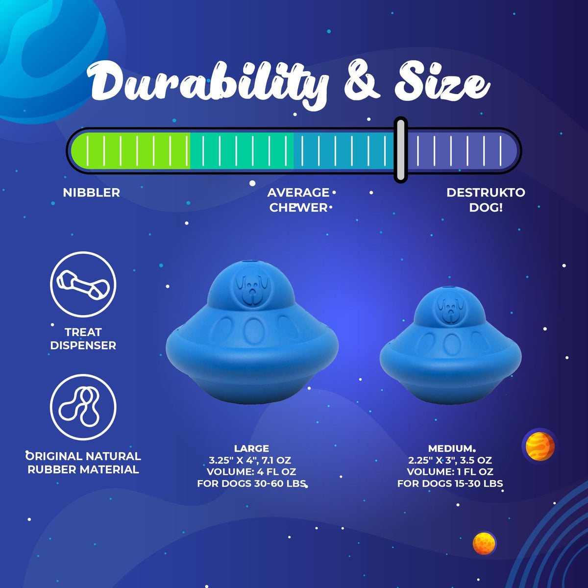 Flying Saucer Rubber Chew Toy and Dispenser