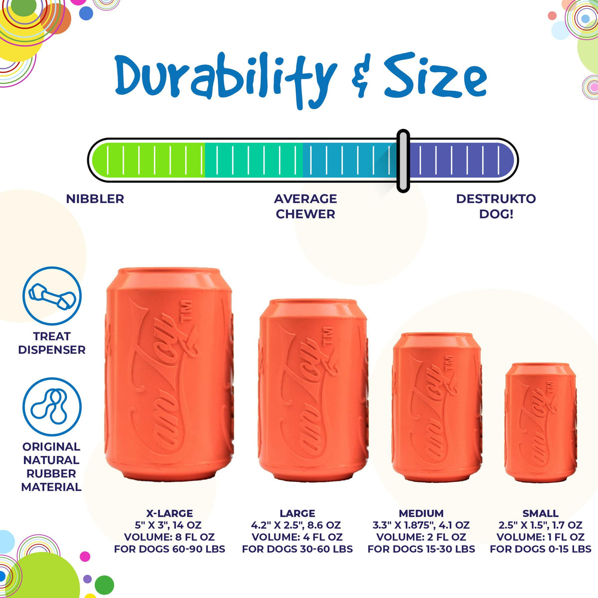 Can Toy Rubber Chew Toy & Treat Dispenser