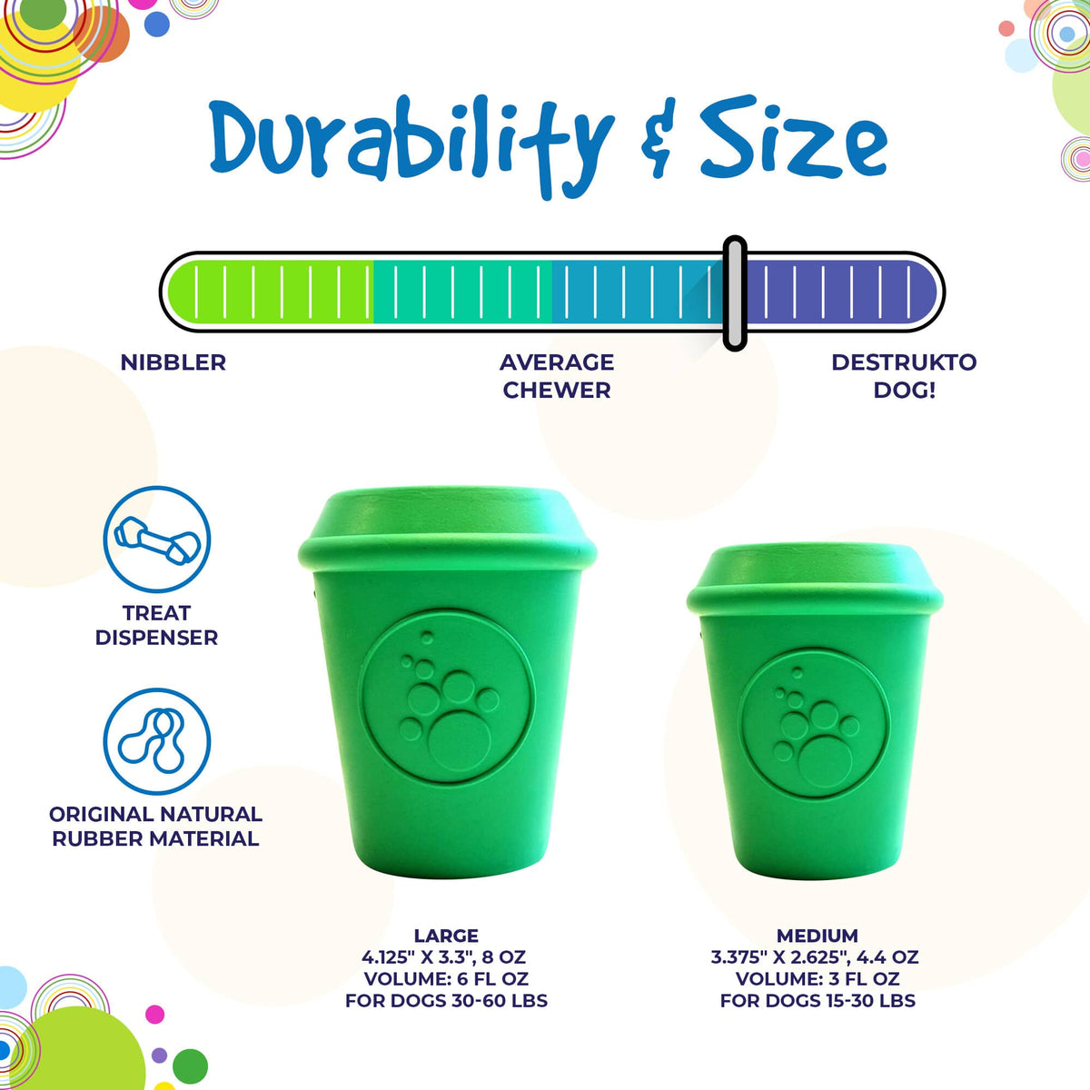 Coffee Cup Rubber Chew Toy and Dispenser