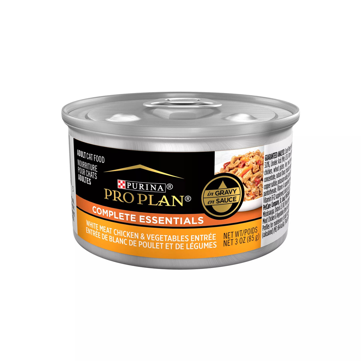 Pro Plan Complete Essentials White Meat Chicken & Vegetable wet cat food can, 3oz