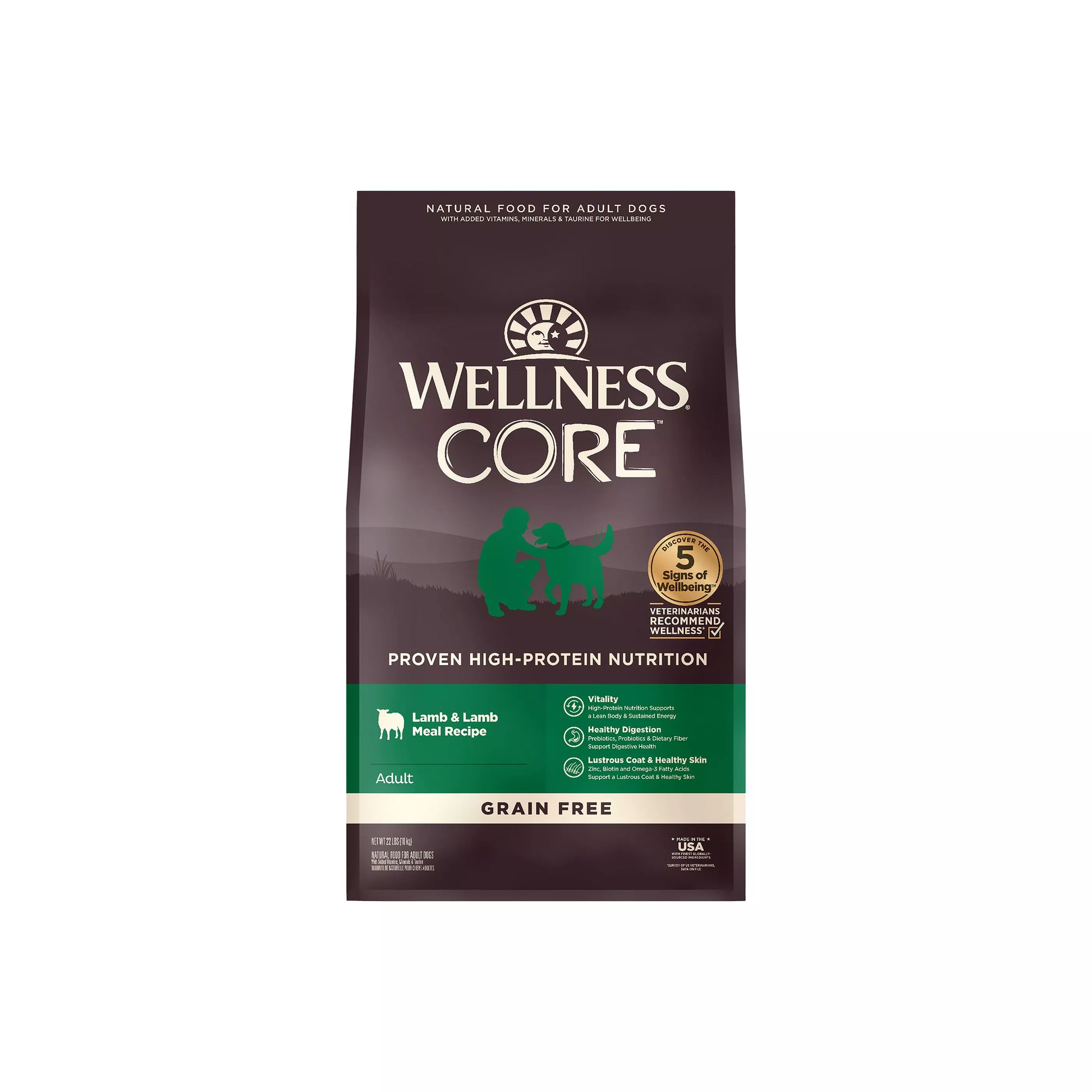 Bag of Wellness Core Grain Free Lamb dry dog food