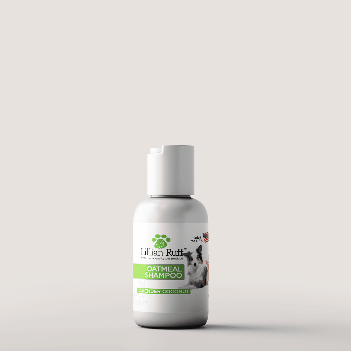 2 oz travel bottle of Oatmeal Shampoo, Lillian Ruff, sold through Sniff and Shift