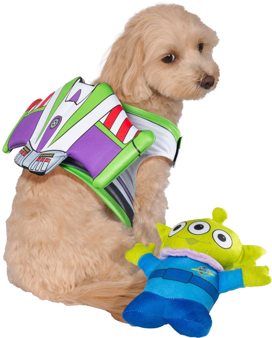 Dog wearing the Buzz Lightyear Pet Costume, Halloween Store, sold through Sniff and Shift