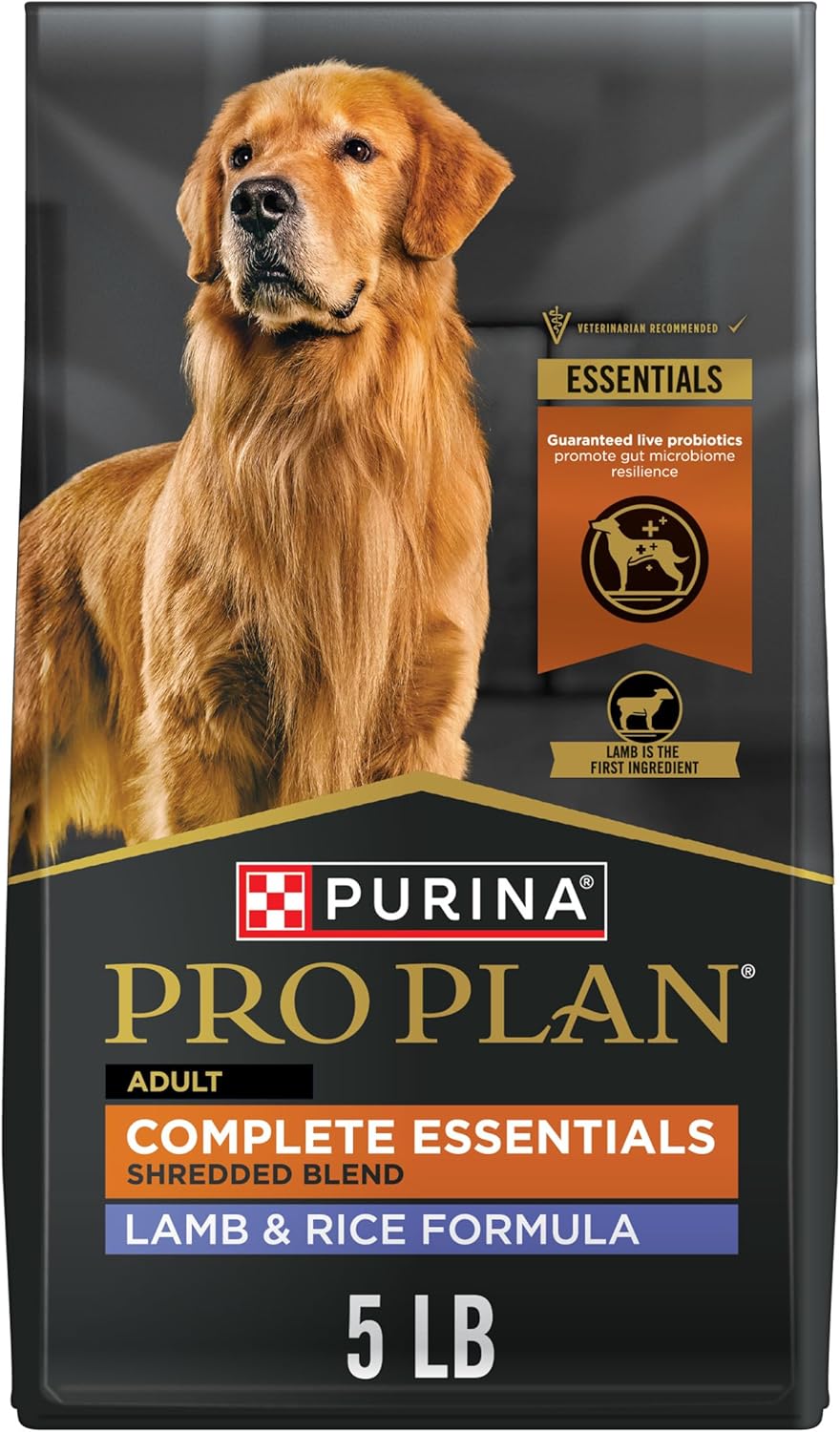 Bag of Purina Pro Plan Complete Essentials Shredded Blend Lamb and Rice dry dog food