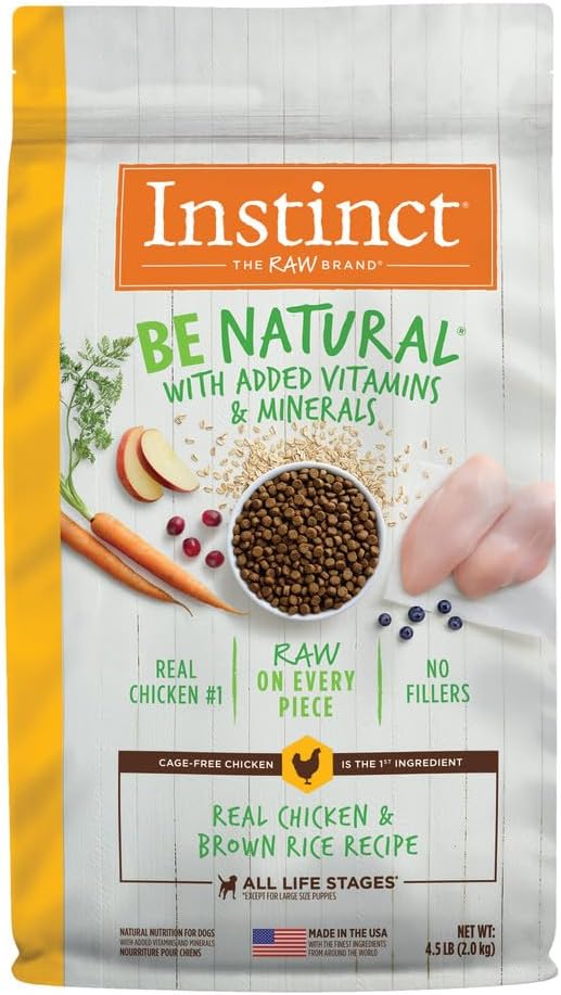 4.5lb bag of Instinct Be Natural Chicken & Brown Rice dry dog food