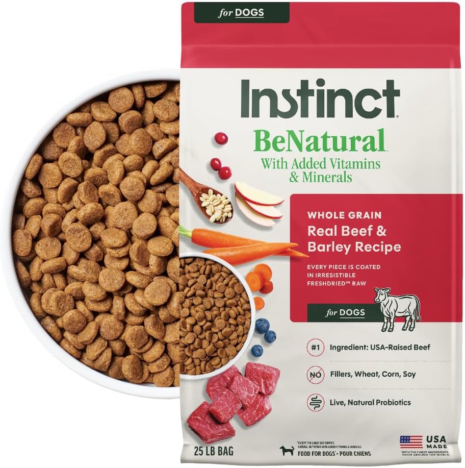 4.5lb bag of Instinct Be Natural Beef & Barley dry dog food