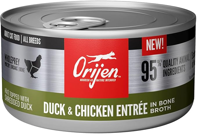 Orijen Duck & Chicken Entree wet cat food can, 3oz