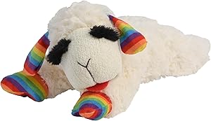Multipet Lamb Chop Rainbow plush dog toy, 10.5 inch multicolor edition