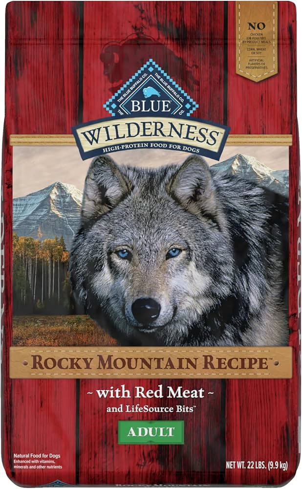 Bag of Blue Buffalo Wilderness Adult Rocky Mountain Recipe Red Meat Dry Dog Food