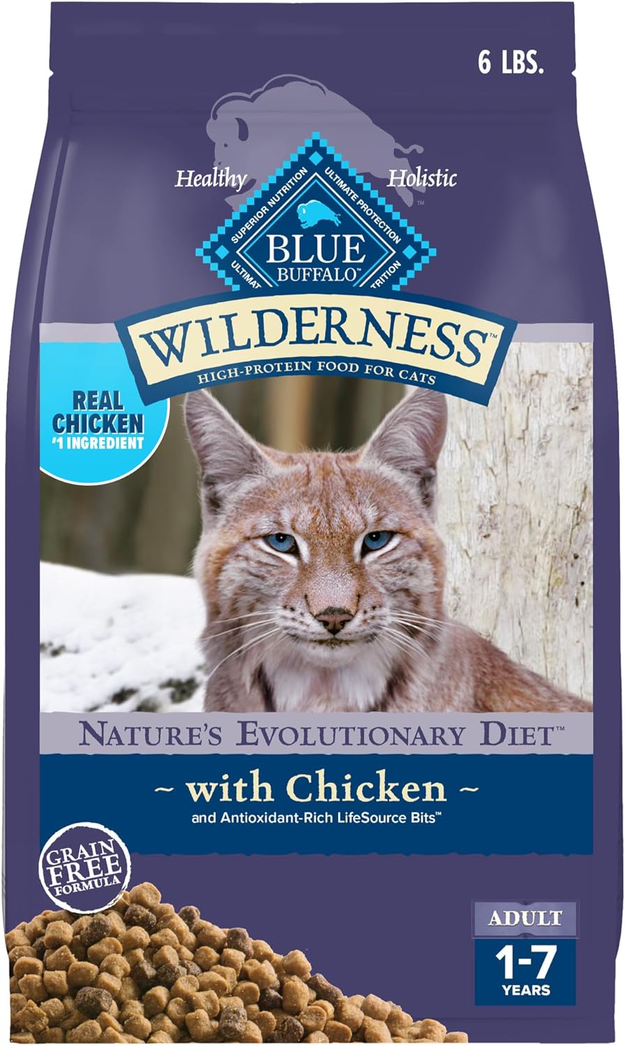 Blue Buffalo Wilderness Adult Grain-Free Chicken dry cat food, 6lb bag