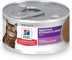 Hill's Science Diet Sensitive Stomach & Skin Duck & Vegetable canned cat food, 2.9oz