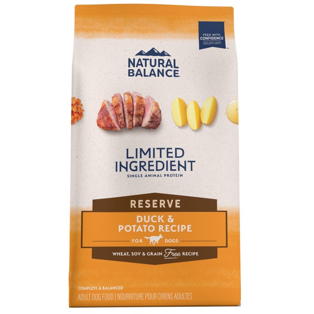 Bag of Natural Balance Limited Ingredient Duck & Potato dry dog food