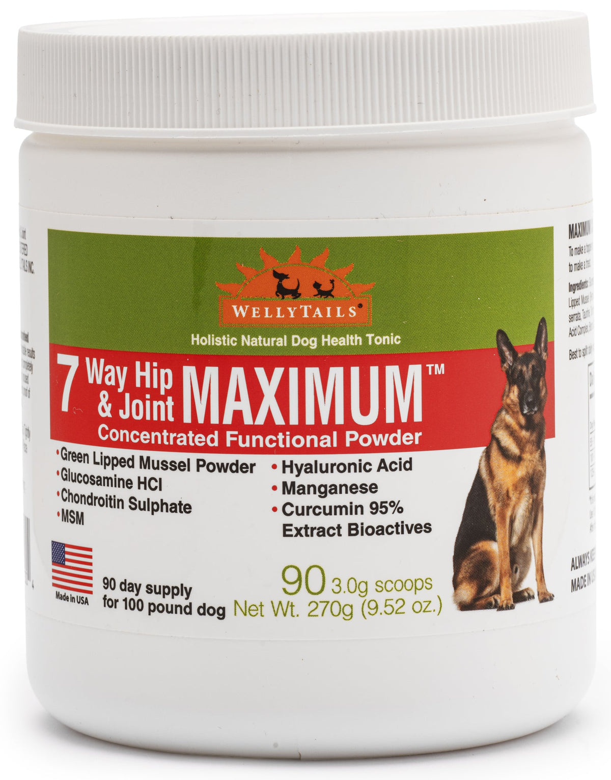 WellyTails 7 Way Hip & Joint MAXIMUM Powder