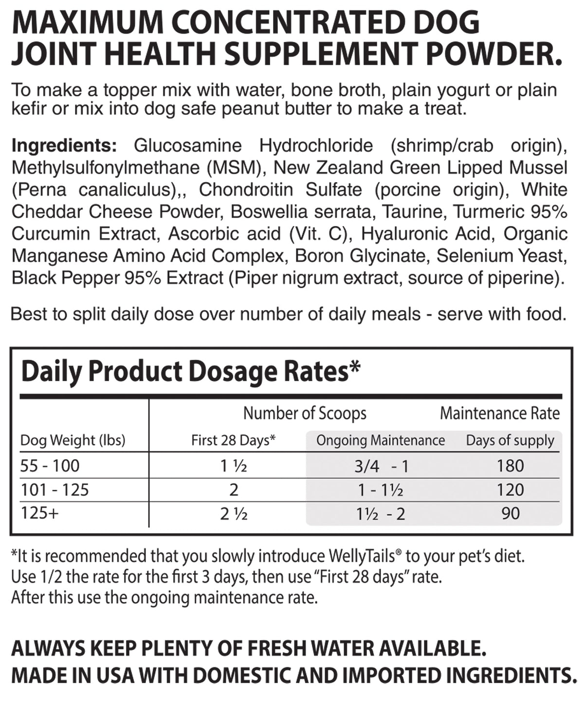 WellyTails 7 Way Hip & Joint MAXIMUM Powder