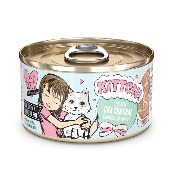 BFF Kitten Cha Cha Cha chicken in gravy wet cat food can, 2.8oz