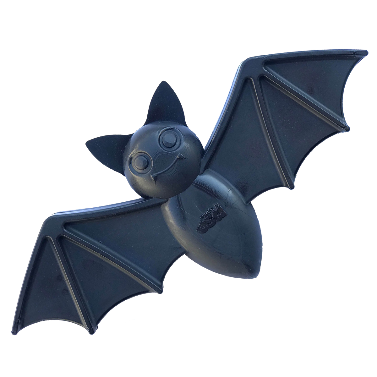 Vampire Bat black nylon chew toy with wing-shaped lick mat surface for dogs, SodaPup, sold through Sniff and Shift