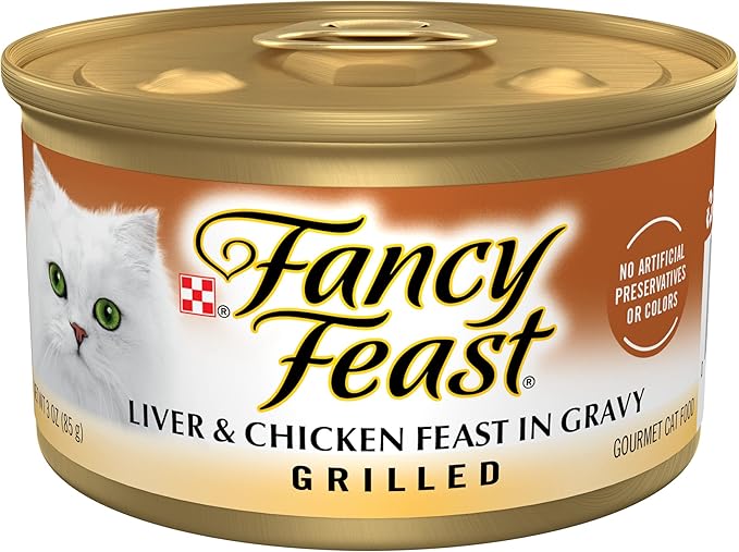 Fancy Feast liver and chicken grilled cuts in gravy wet cat food, 3 ounce can